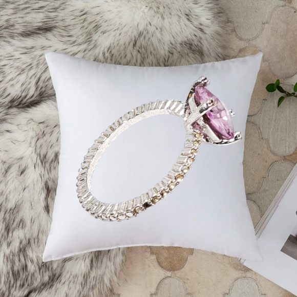 .🌲10/$20. Purple Crystal Solitaire Silver Tone Eternity Band - Picture 5 of 6